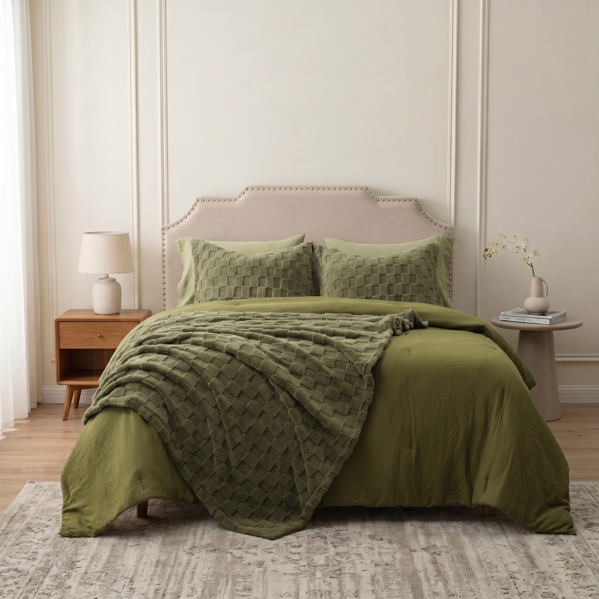HIG 2-in-1 Comforter Set with Detachable Fluffy Blanket & Duvet Insert - Prewashed 6PC Dark Gray Bedding Set for All Season, Includes 2 Pillow Shams & 2 Pillowcases,