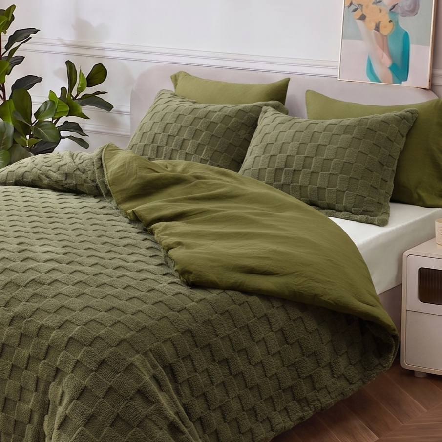 HIG 2-in-1 Comforter Set with Detachable Fluffy Blanket & Duvet Insert - Prewashed 6PC Dark Gray Bedding Set for All Season, Includes 2 Pillow Shams & 2 Pillowcases,