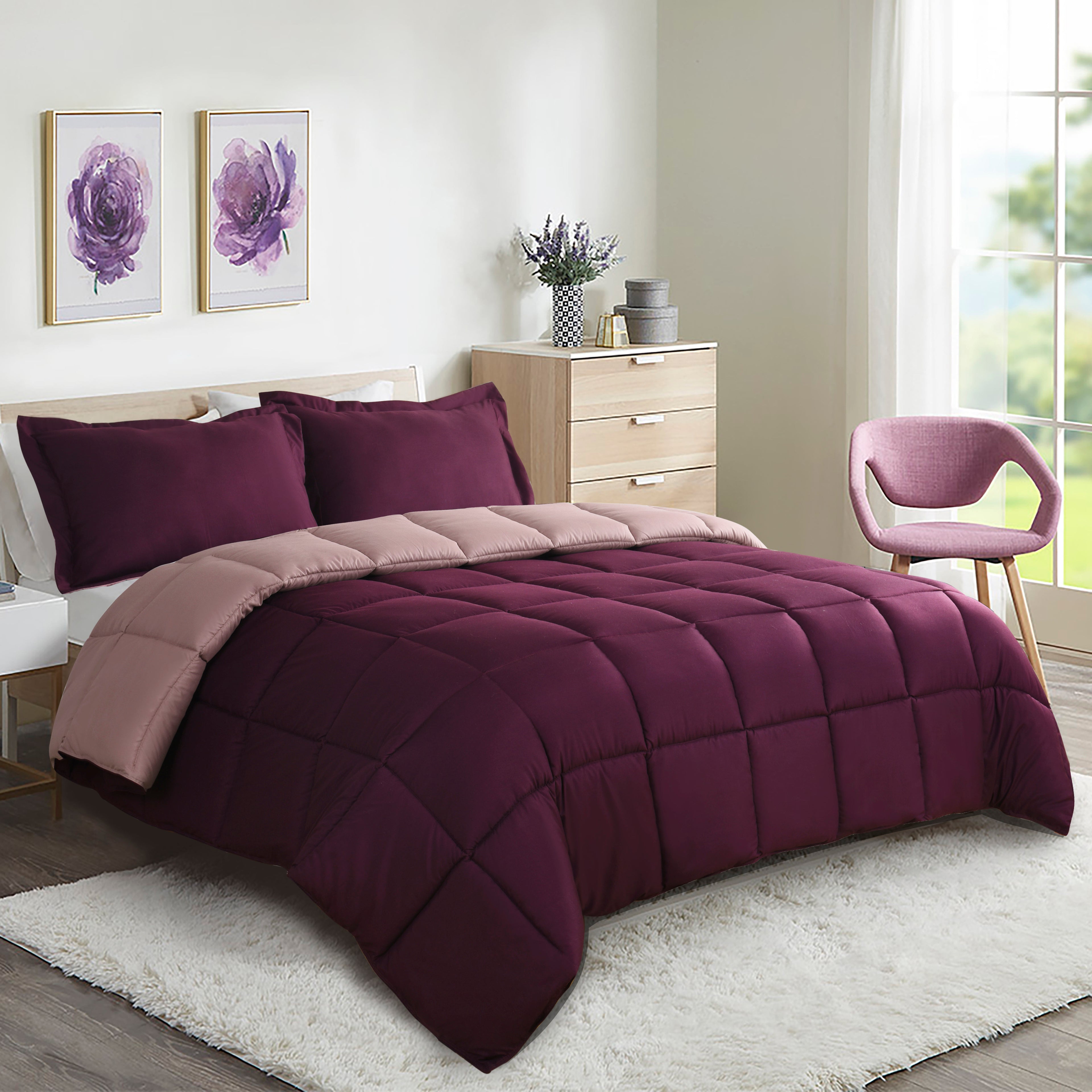 HIG Light Weight Down Alternative Comforter Set, Reversible