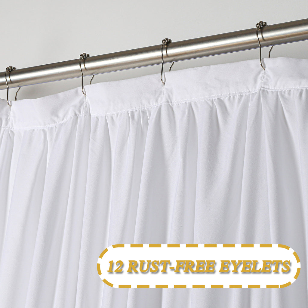 HIG Boho Ruffled Shower Curtain - Oversized Floral Print, Heavy Fabric with Elegant Draping for Bathroom, 72"x72",