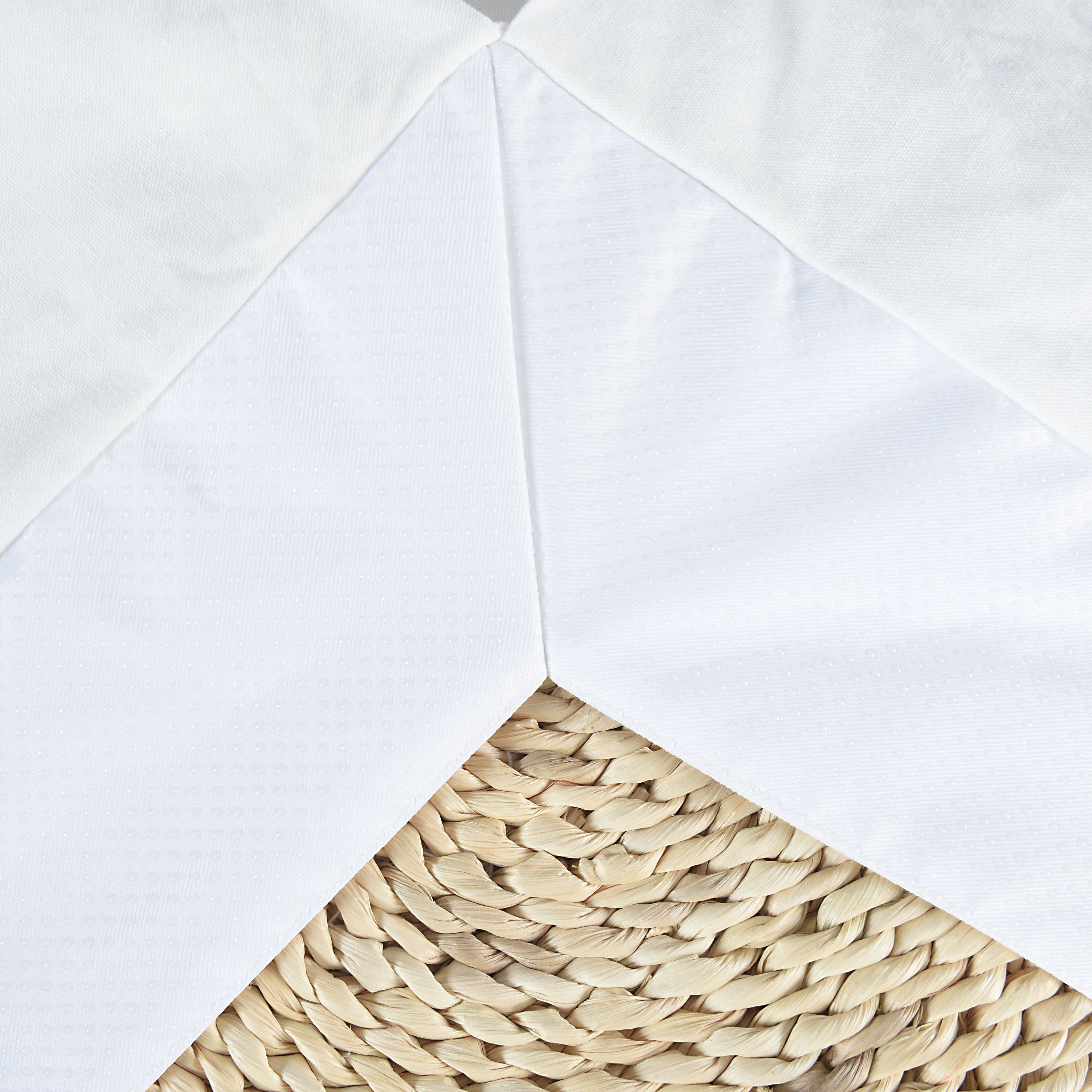 HIG Off-White Queen Bed Skirt, Scallop Edge Pleated Dust Ruffle, 14 Inch Drop Anti-Slip Thick Fabric, Pre-Washed for Durability