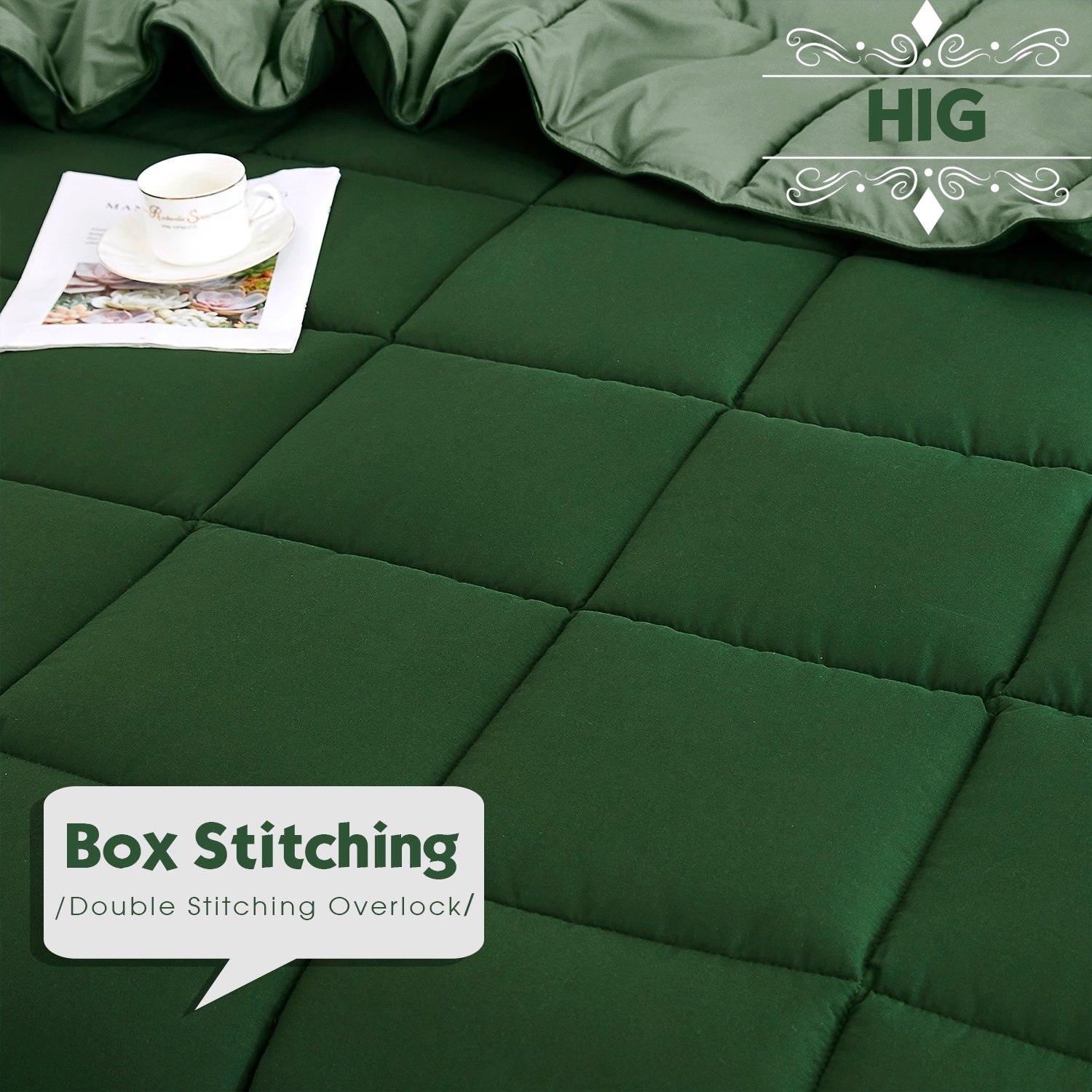 HIG Light Weight Down Alternative Comforter Set, Reversible