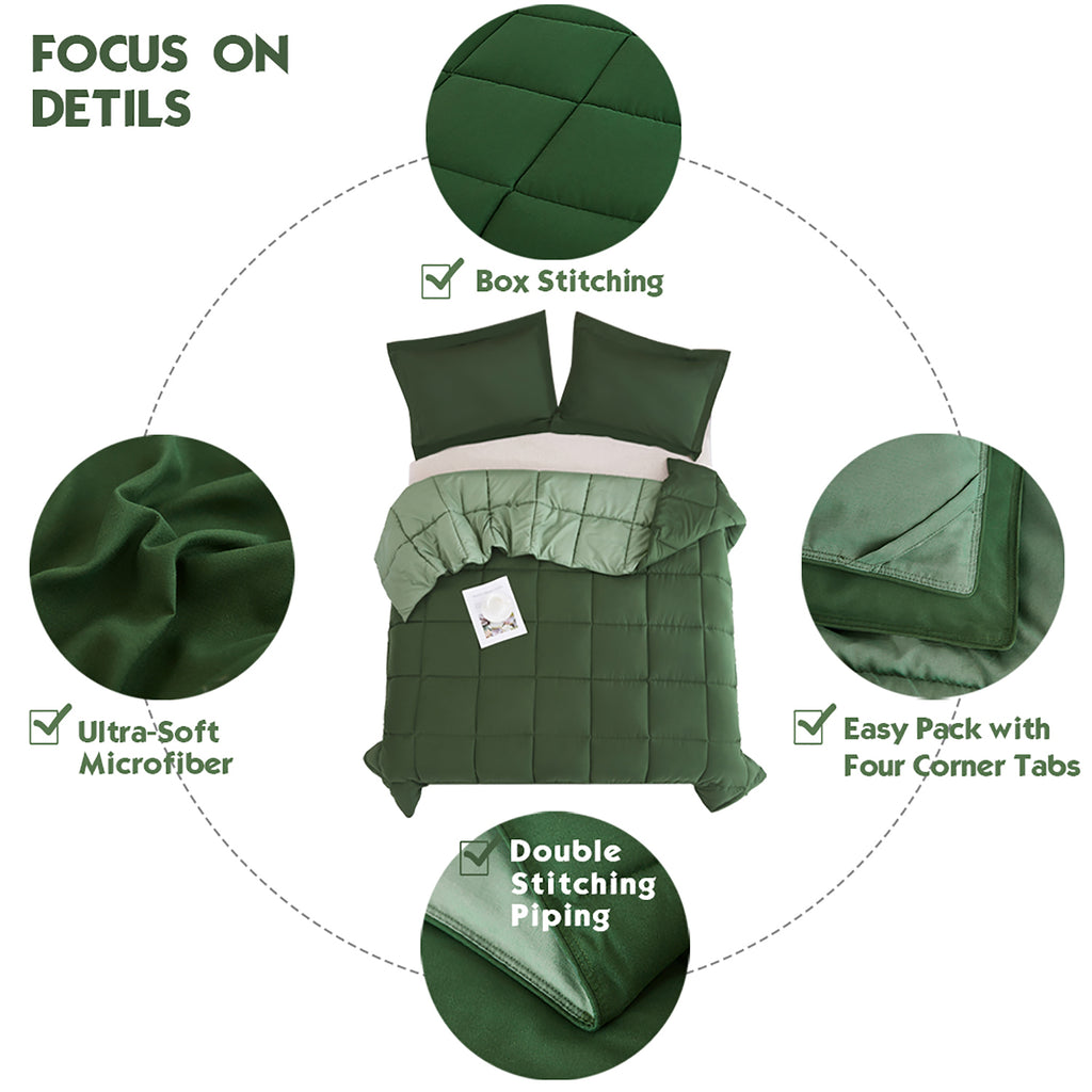 HIG Light Weight Down Alternative Comforter Set, Reversible, Including a Variety of Colors and Sizes