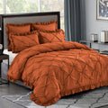 HIG Terracotta 5 Piece Bed in a Bag – Ruffled Comforter Set with French Country, King for Adults